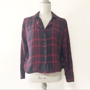 Rails plaid red mix soft flannel button up short length